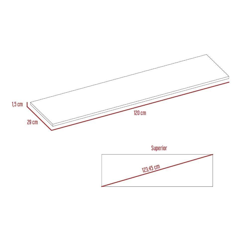 Repisa wengue 120x1.5cm Rectangular con Un Entrepaño - Repisas y Percheros | Bylmo