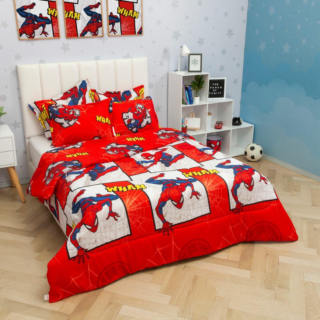 Cubrelecho Acolchado Infantil Rojo para Cama Doble 140 X 190 Cm Doble Faz de Spiderman - Otros textiles | Bylmo