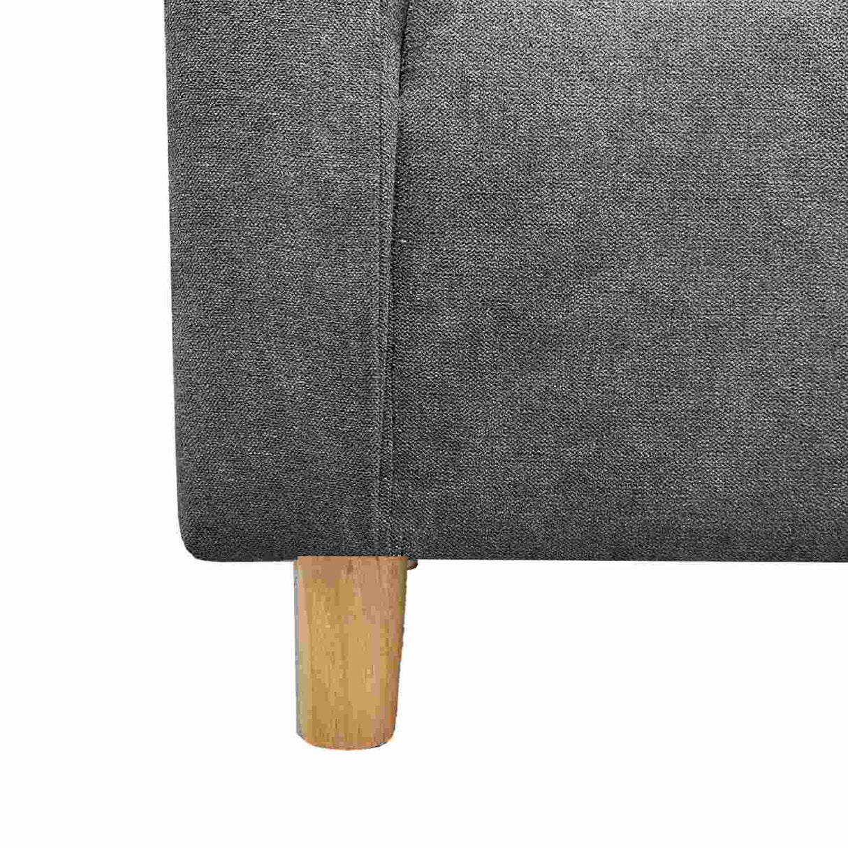 Sala Chaise Long Gris 163 cm con Sofá, Mesa de TV Blanca, Mesa de Centro Blanca y Puff Gris - Combos Sala | Bylmo