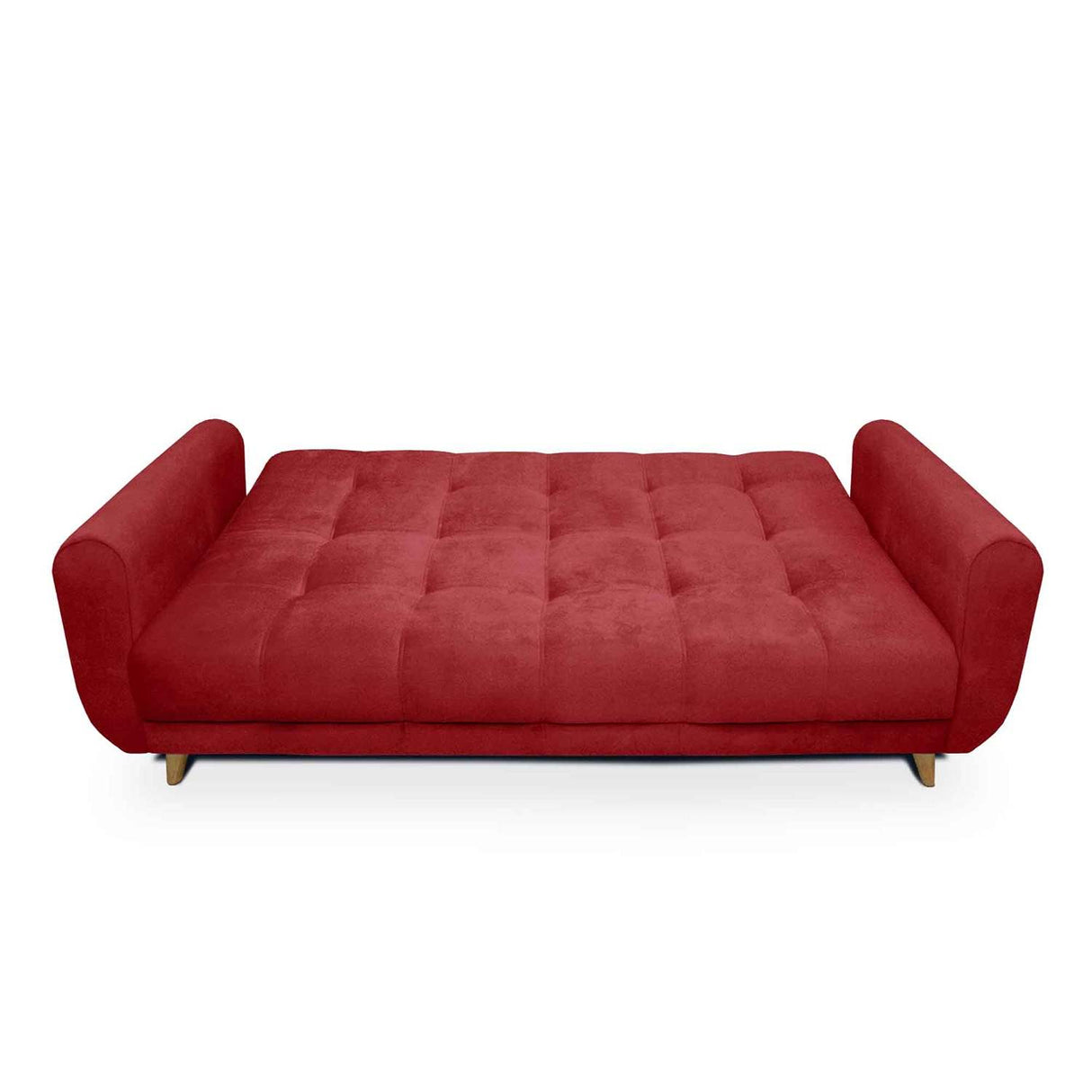 Sala Clic Clac Archer Rojo 210 cm con Sofá de 3 Puestos y 2 Poltronas Reclinables Camel - Combos Sala | Bylmo