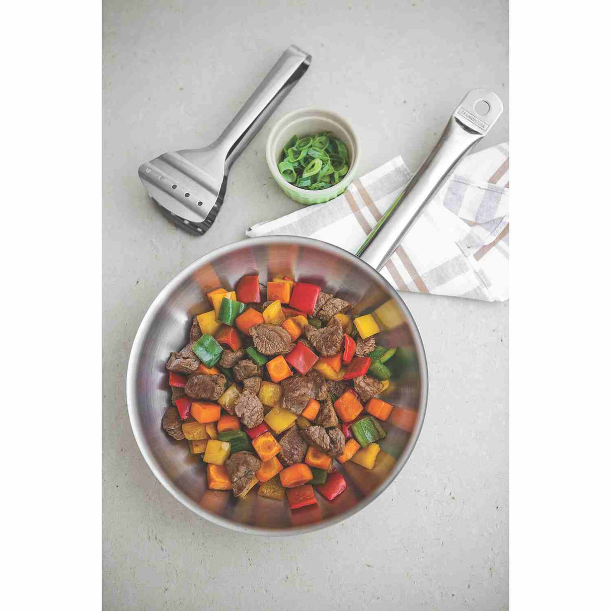 Sarten Professional Acero Inoxidable 26 cm de Acero Inoxidable Fondo Triple con Mango Acero - Ollas y Sartenes | Bylmo