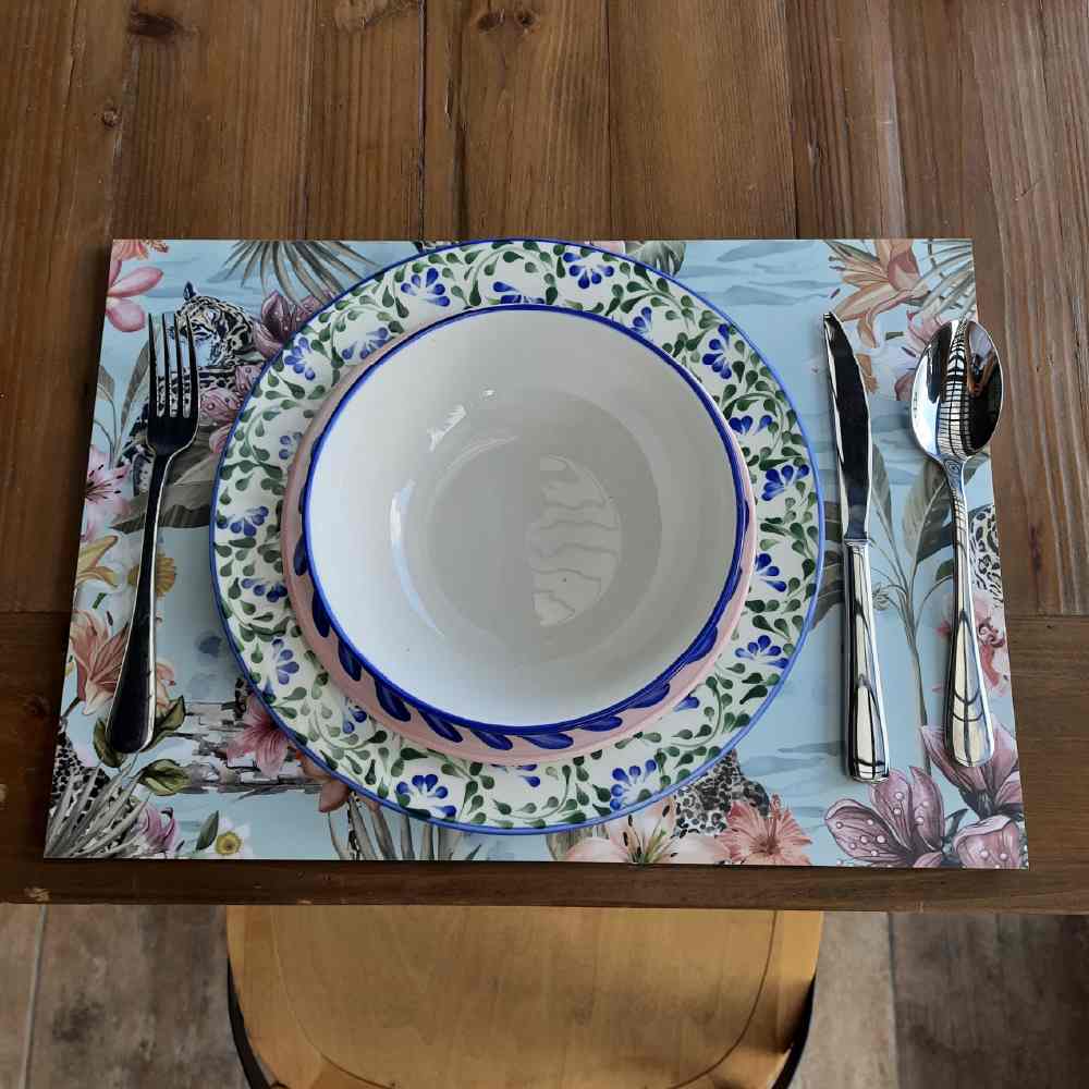 Set Individuales X 4 Candelaria Multicolor 43x0.1cm Rectangular de Flores - Cocinas | Bylmo