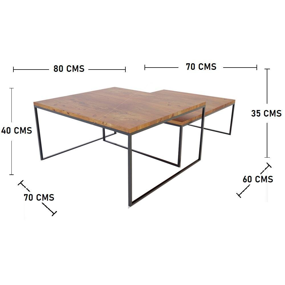 Set x 2 Mesas New York Amareto 80 cm Rectangulares - Mesas | Bylmo