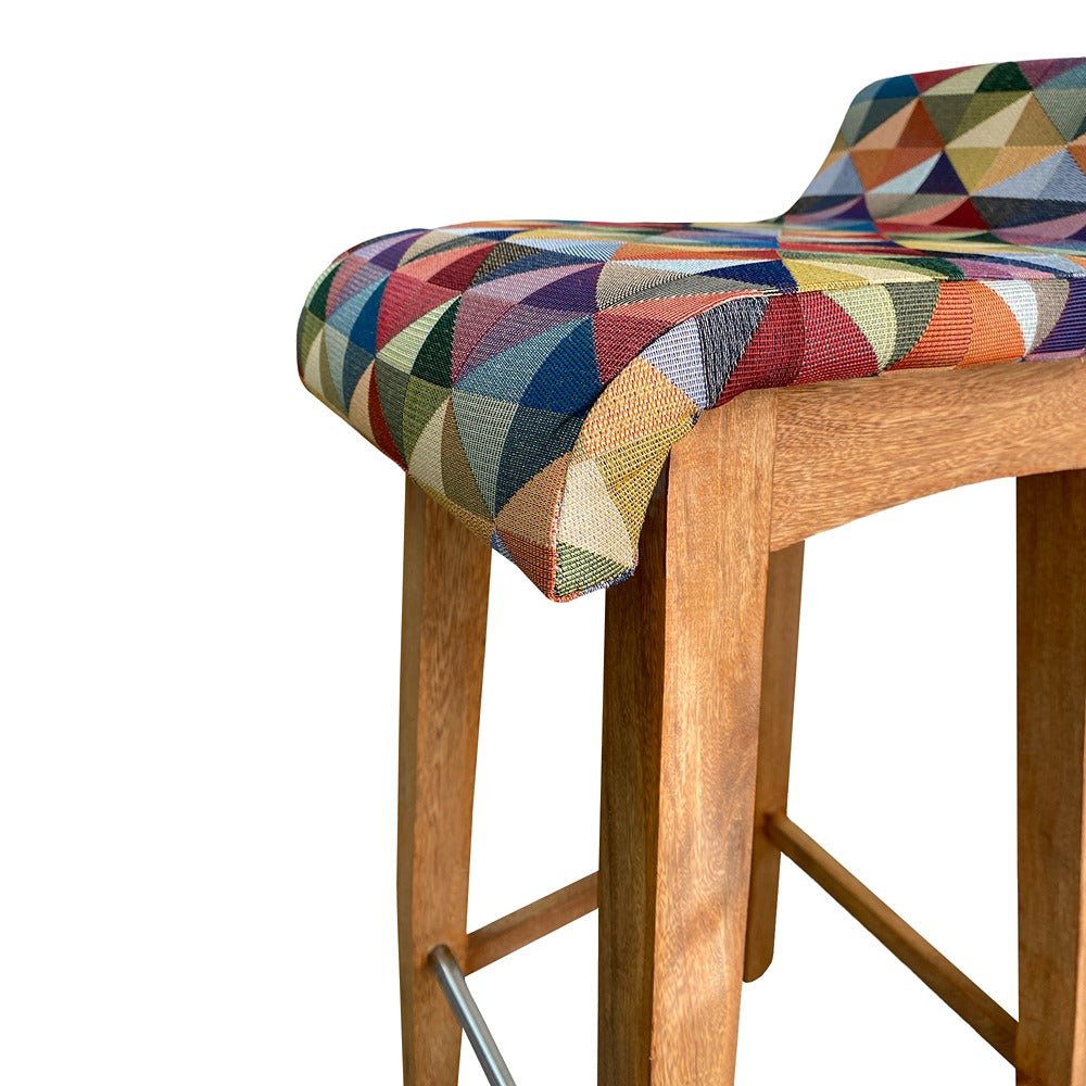 Set x 2 Sillas Bar Multicolor 32x85cm Asiento Cuadrado con Espaldar - Sillas | Bylmo