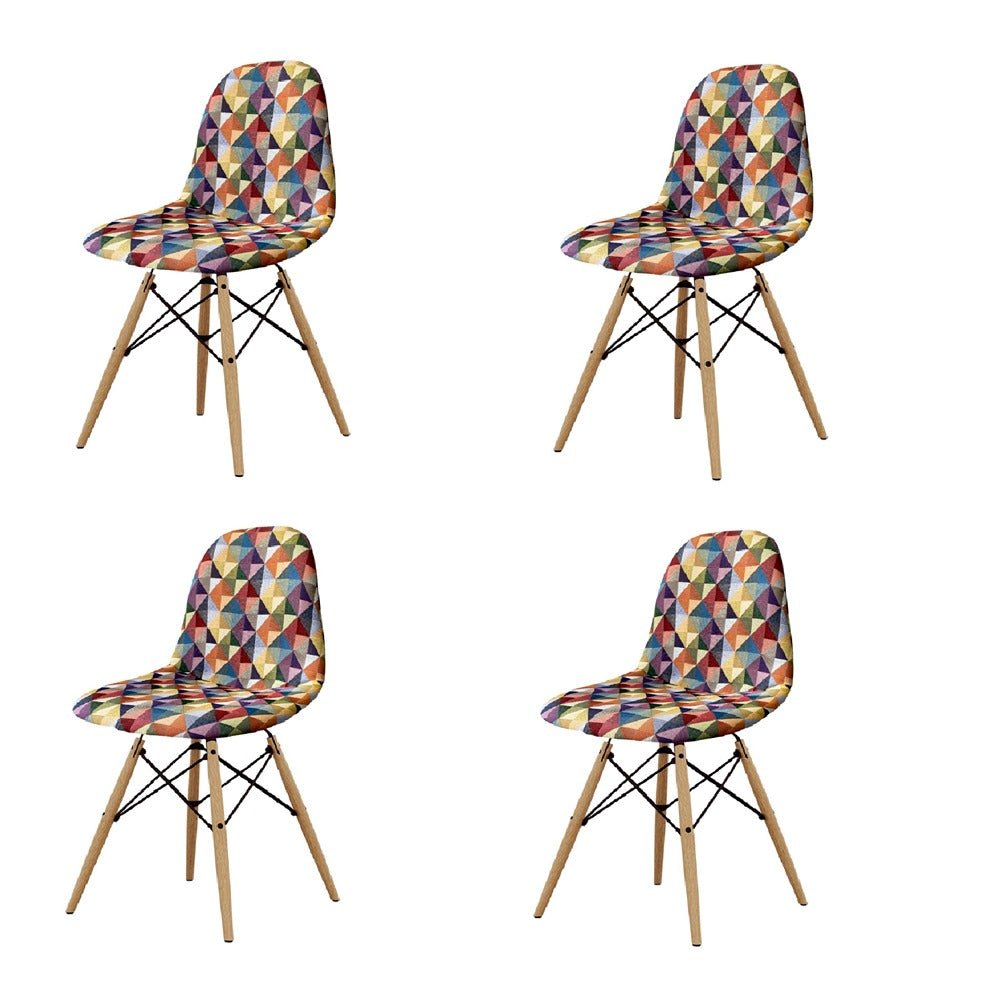 Set x 4 Sillas Aimes Multicolor 46x83cm Asiento Cuadrado con Espaldar - Sillas | Bylmo