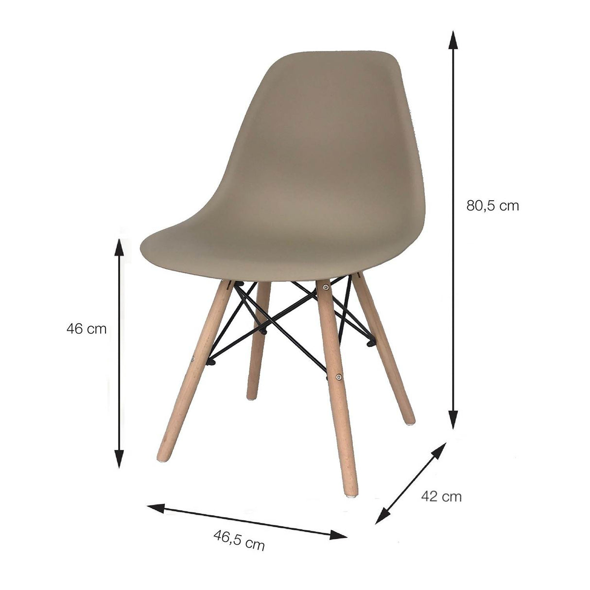 Set x 2 Sillas DKR Beige 47x81cm Asiento Cuadrado con Espaldar - Sillas y Butacos | Bylmo