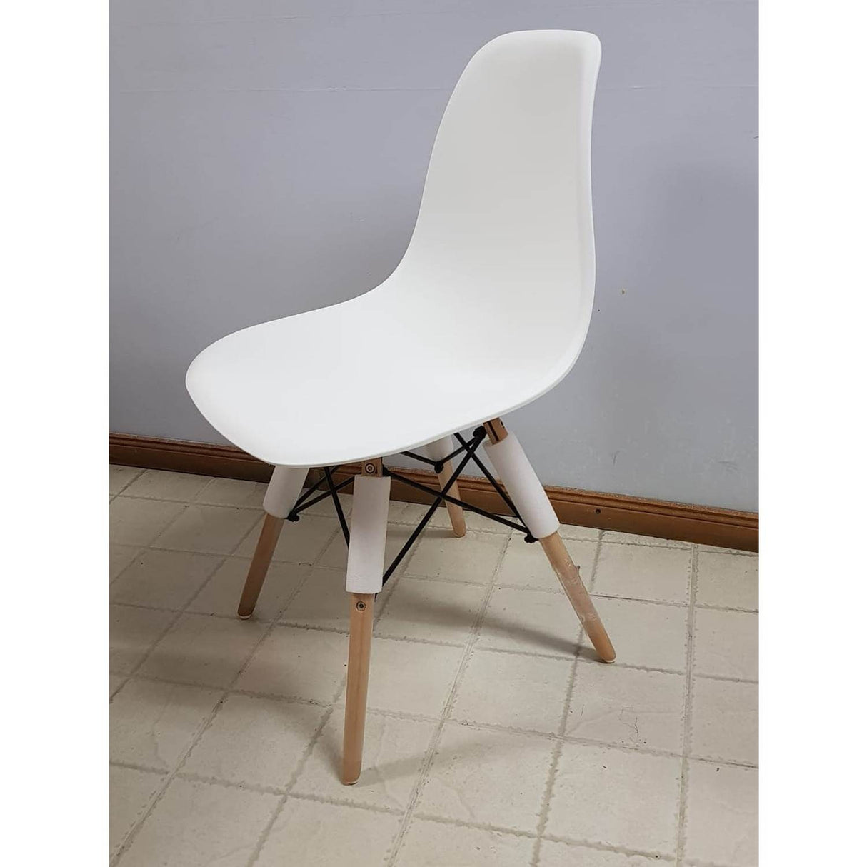 Set x 4 Sillas DKR Blanco 47x81cm Asiento Cuadrado con Espaldar - Sillas y Butacos | Bylmo