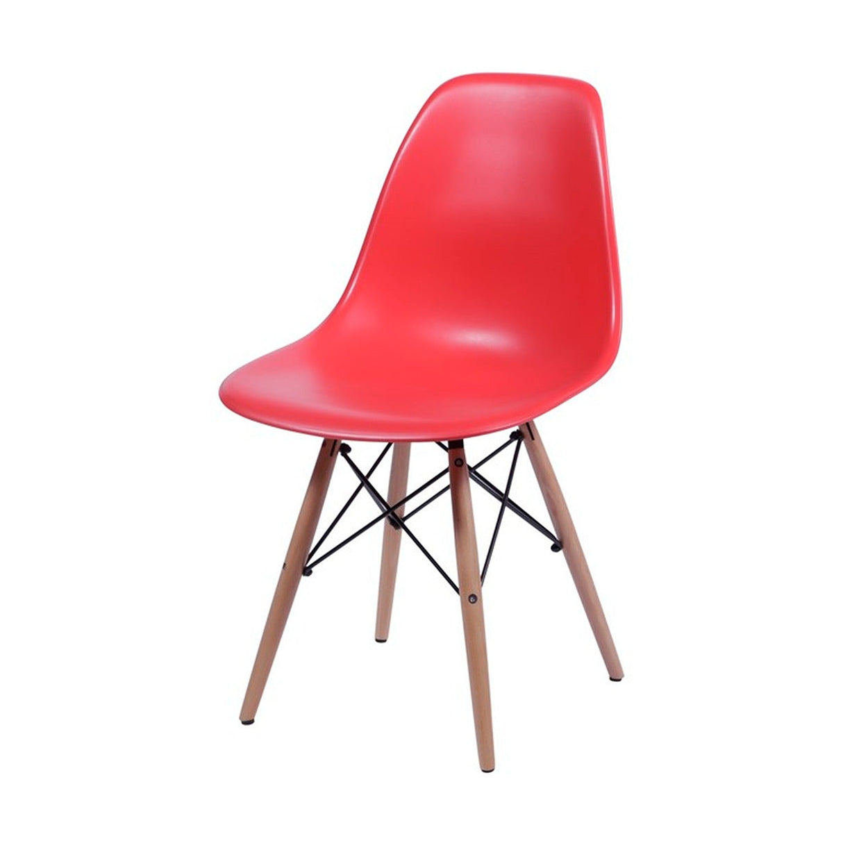 Set x 4 Sillas DKR Rojo 47x81cm Asiento Cuadrado con Espaldar - Sillas y Butacos | Bylmo