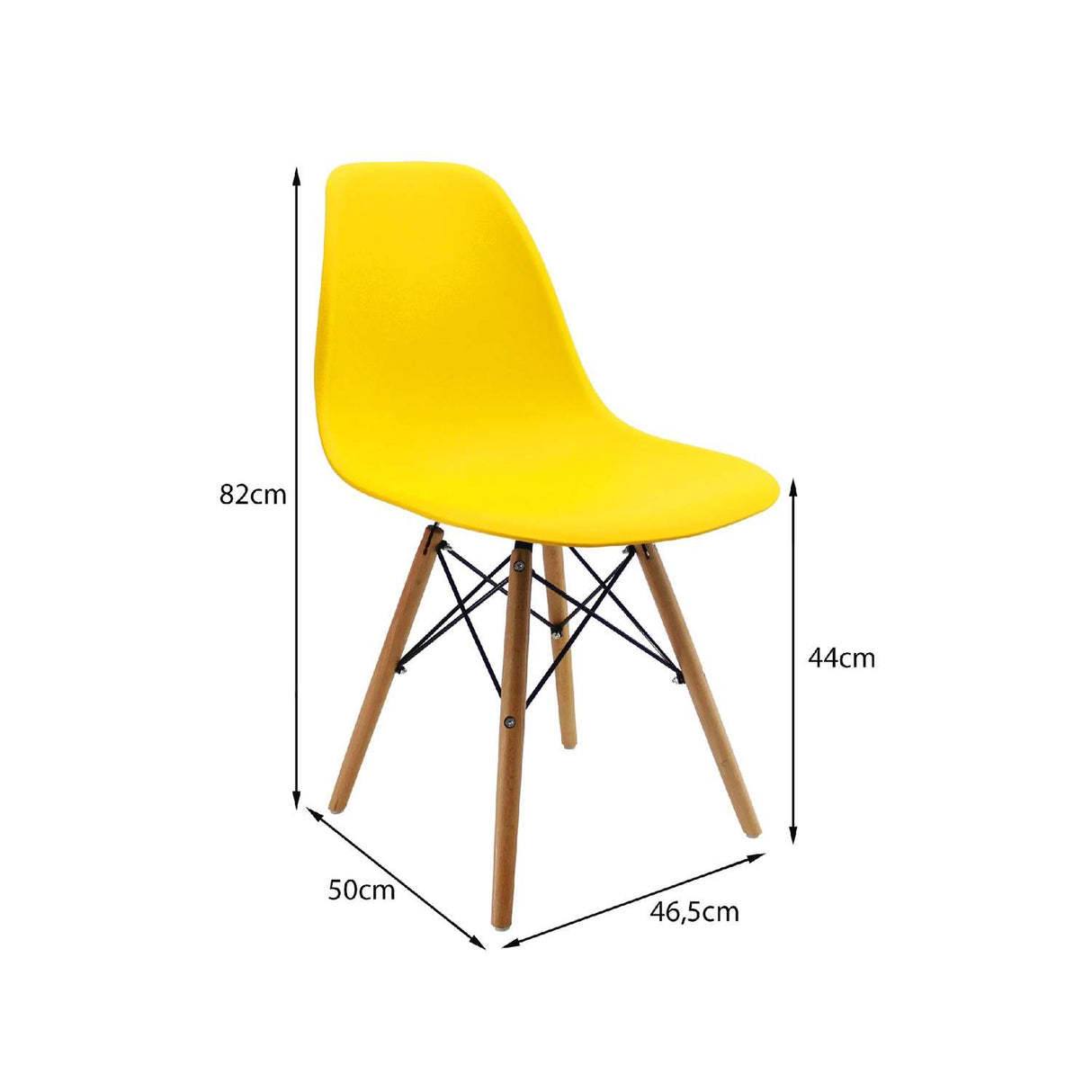 Silla 5 Cero Amarillo 42x81cm Asiento Cuadrado con Espaldar - Sillas y Butacos | Bylmo