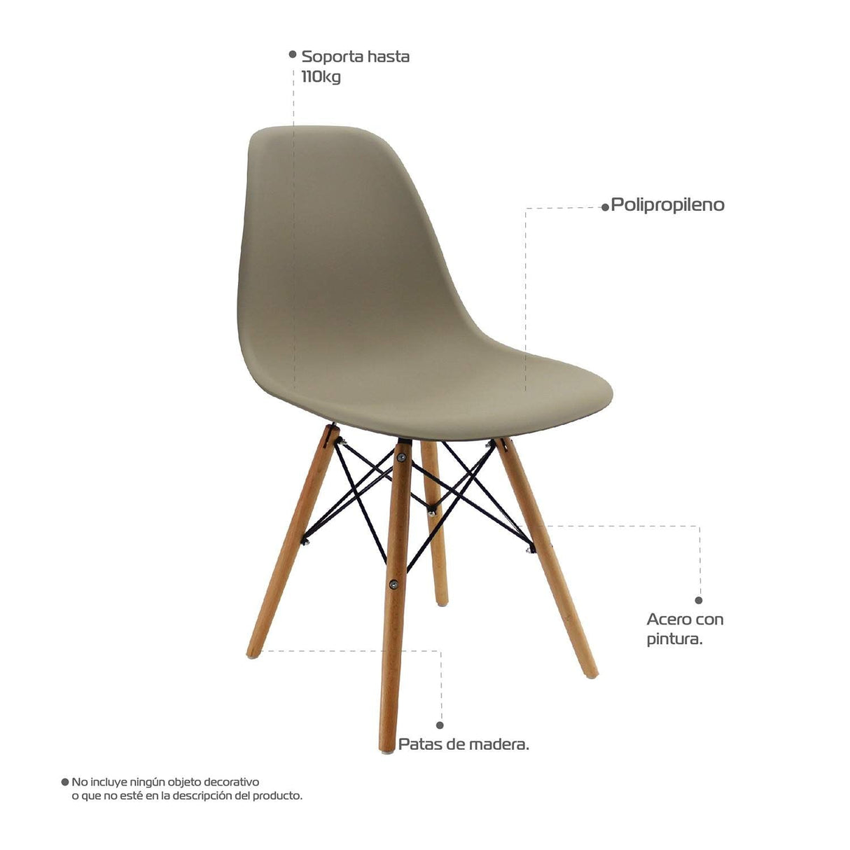 Silla 5 Cero Beige 42x81cm Asiento Cuadrado con Espaldar - Sillas y Butacos | Bylmo