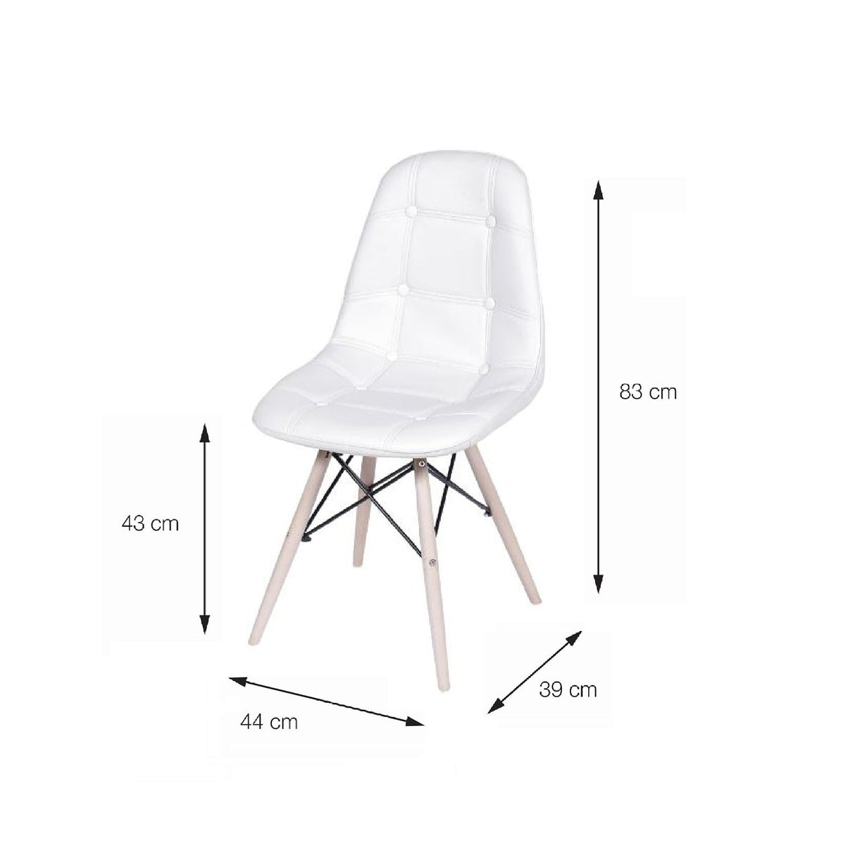 Silla 5 Cero Blanco 39x83cm Asiento Cuadrado con Espaldar - Sillas y Butacos | Bylmo