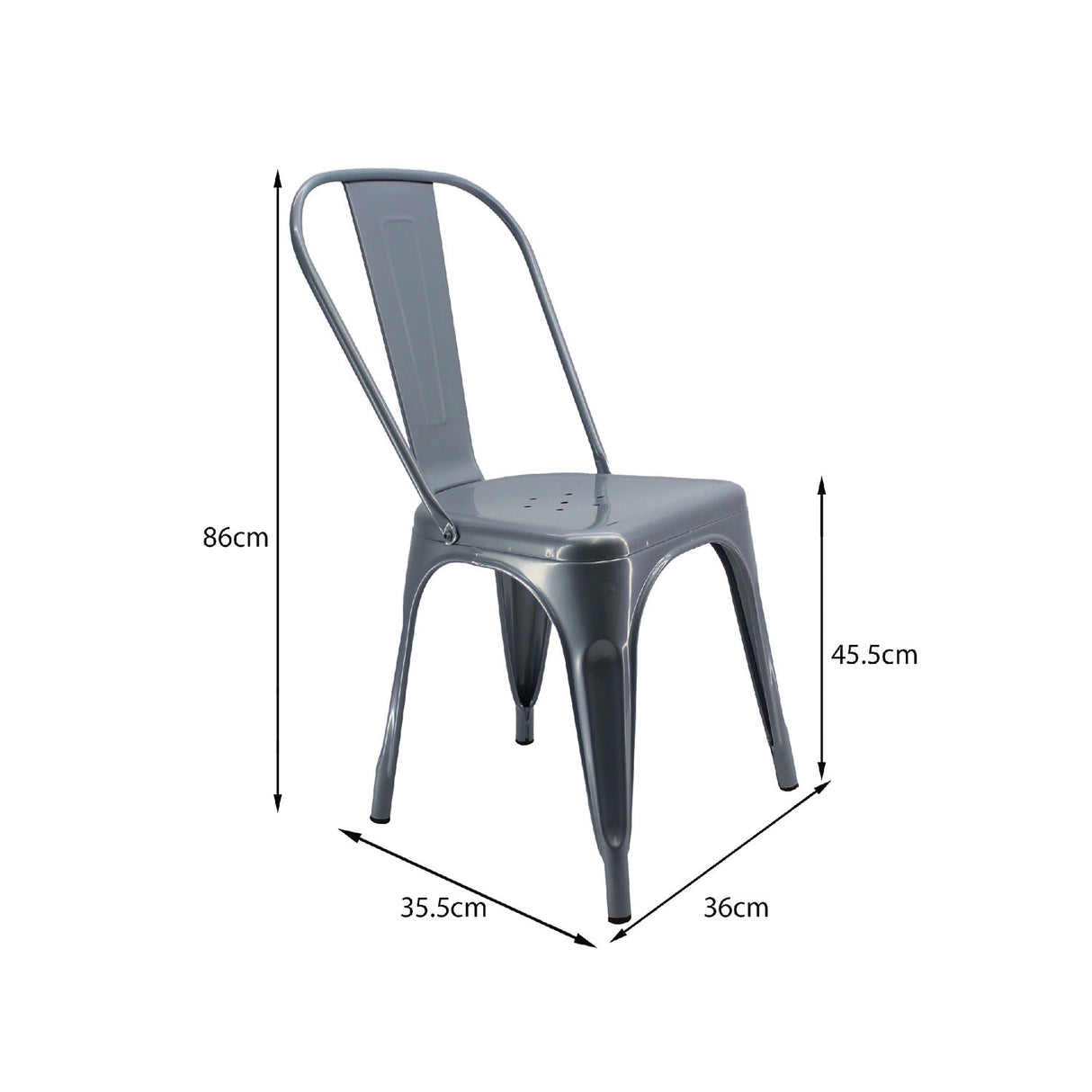 Silla 5 Nueve Gris 36x86cm Asiento Cuadrado con Espaldar - Sillas y Butacos | Bylmo