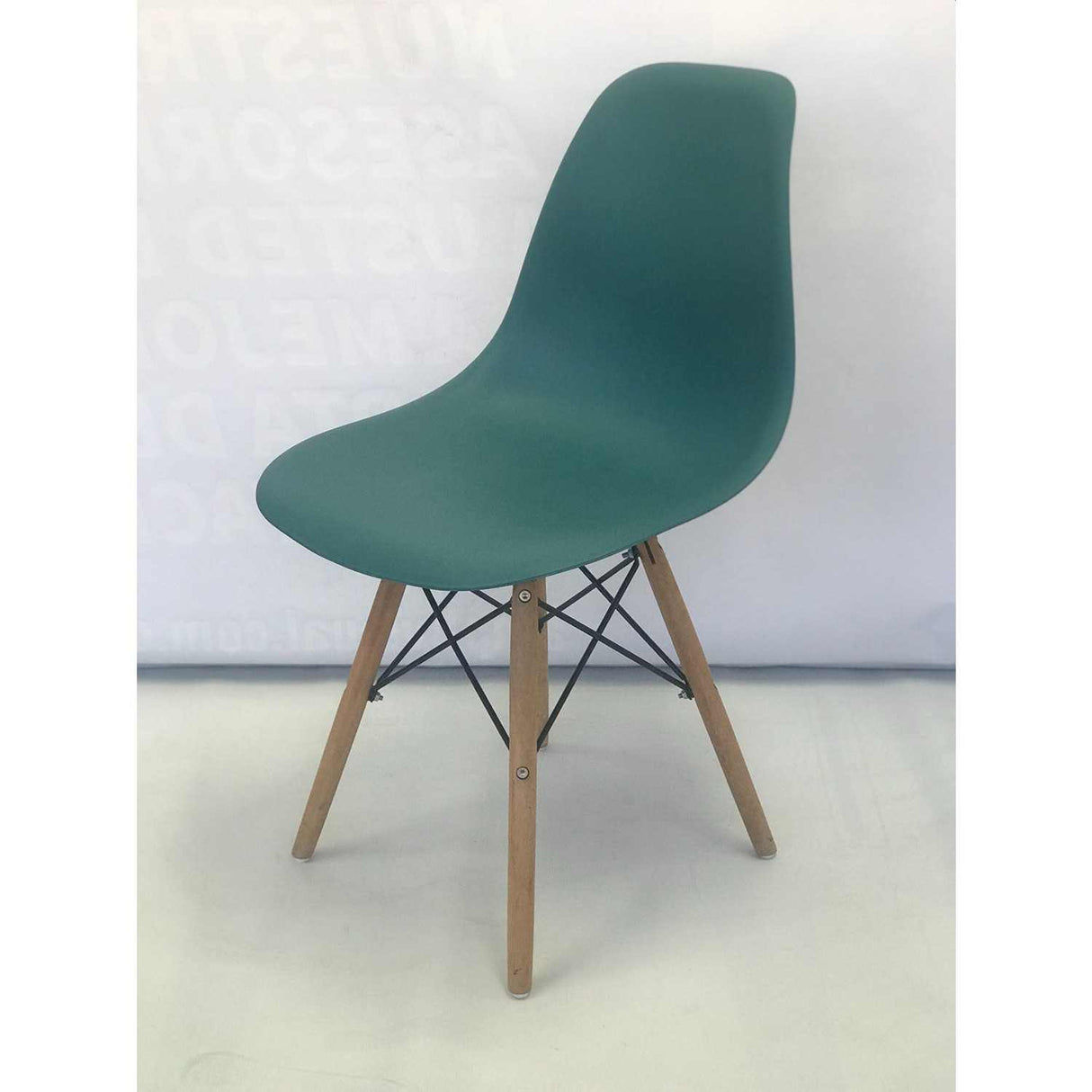 Silla DKR Azul Petróleo 47x81cm Asiento Cuadrado con Espaldar - Sillas y Butacos | Bylmo