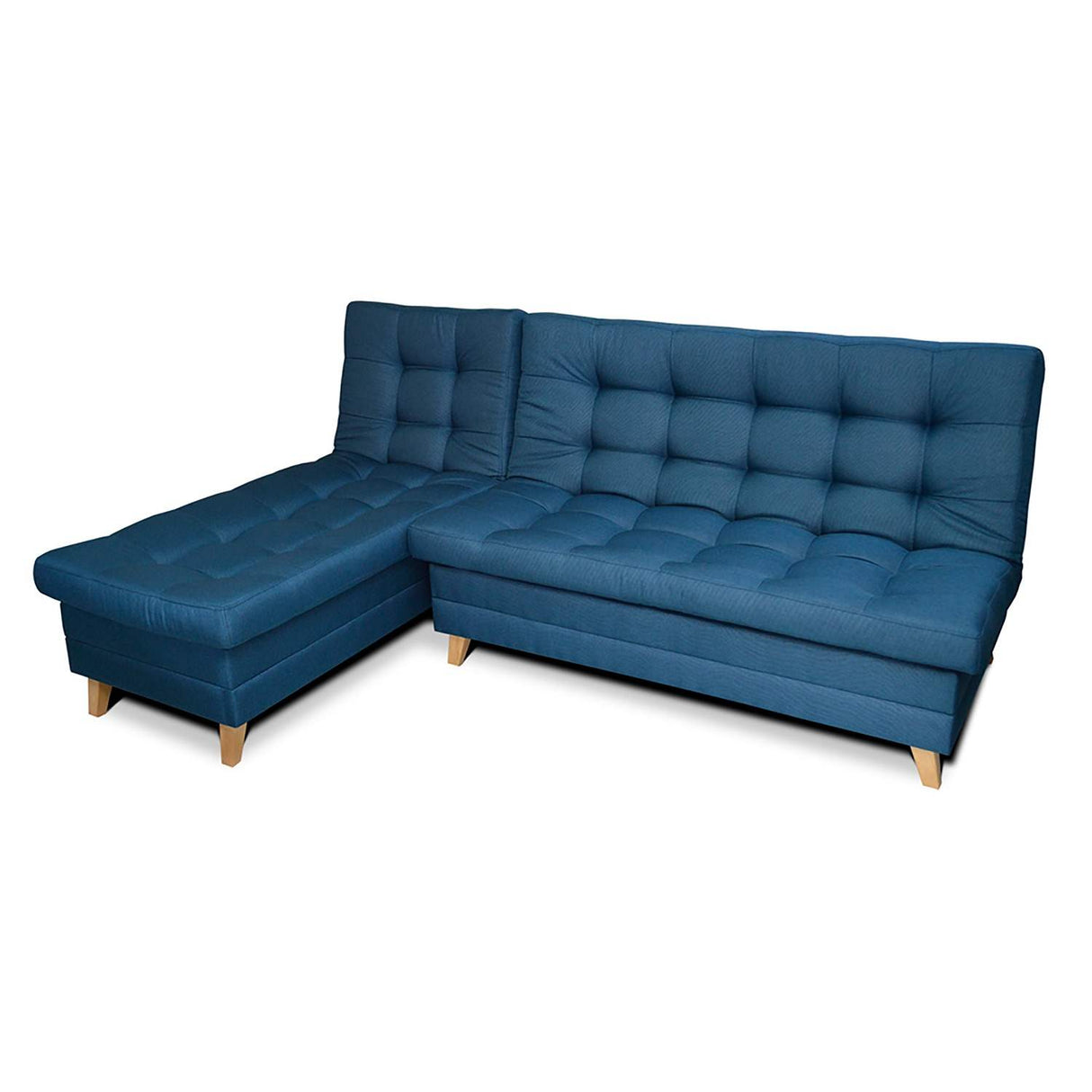 Sofá Cama Esquinero Carvallo Azul 210x90cm De 3 Puestos Reclinable sin Apoya Brazos - Sofas y Poltronas | Bylmo