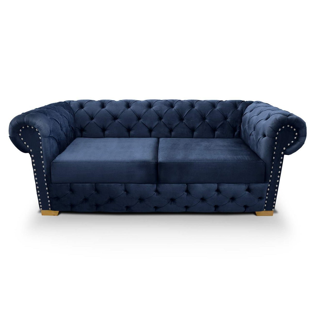 Sofá Chesterfield Azul 210x78cm De 3 Puestos con Apoya Brazos - Sofas y Poltronas | Bylmo