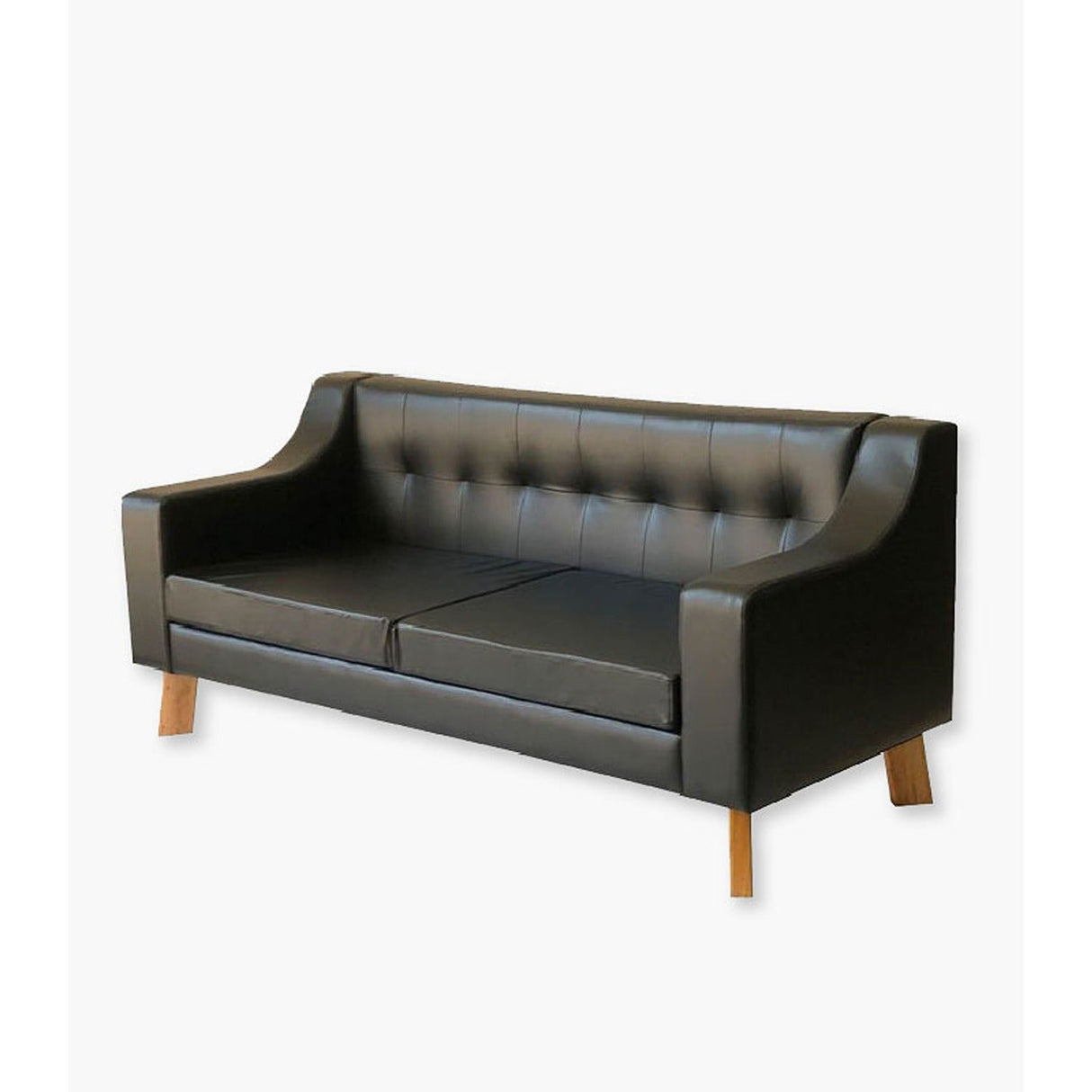 Sofá Delta Negro 155 cm con Patas de Madera - Sofas y Poltronas | Bylmo