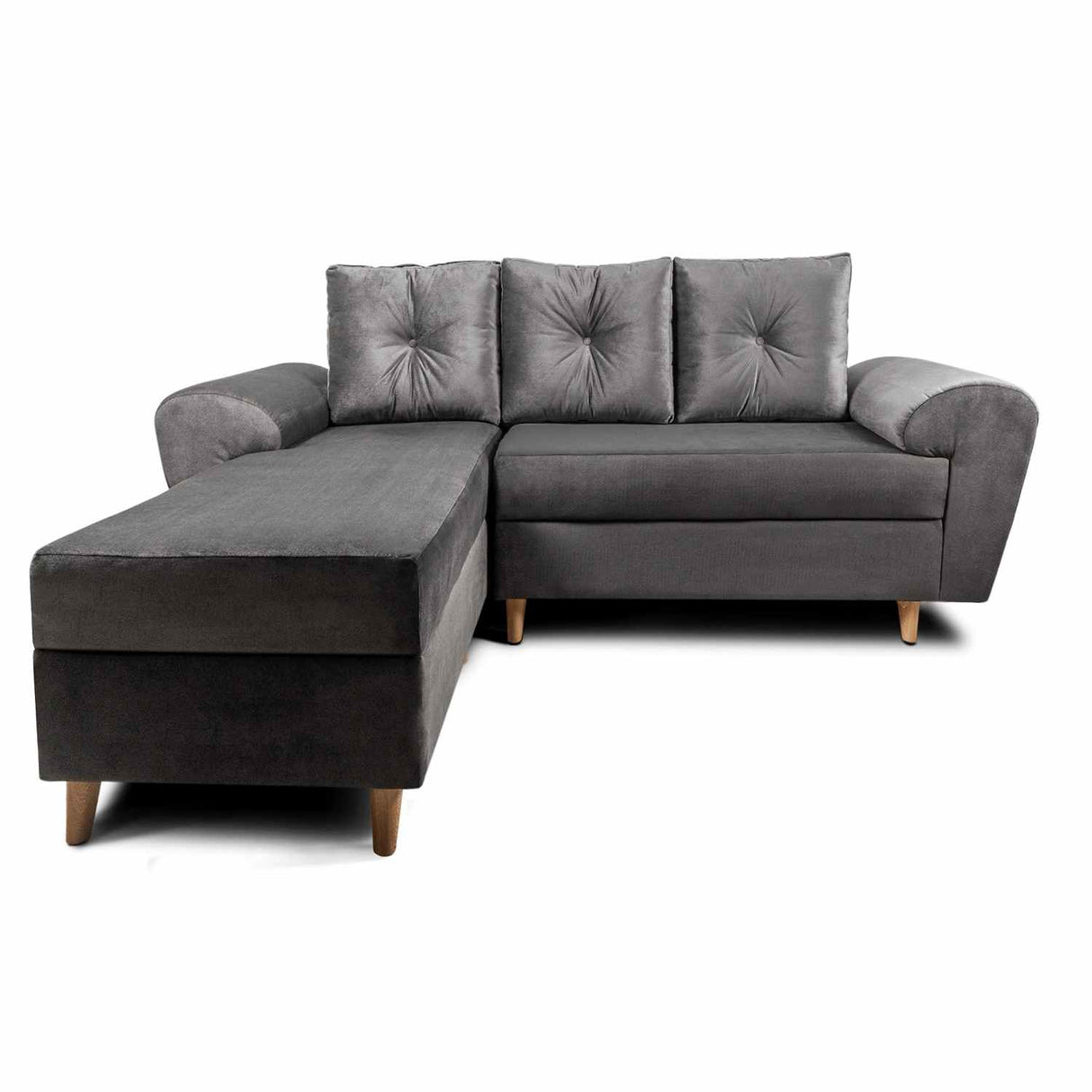 Sofá en L Varenna Gris 218x94cm De 3 Puestos con Apoya Brazos - Sofas y Poltronas | Bylmo