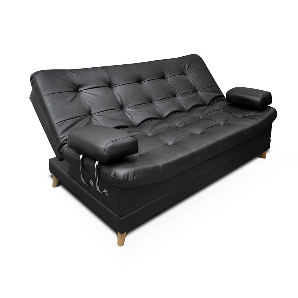Sofá Cama Dolce Negro 185x95cm De 3 Puestos Reclinable con Apoya Brazos - Sofas | Bylmo