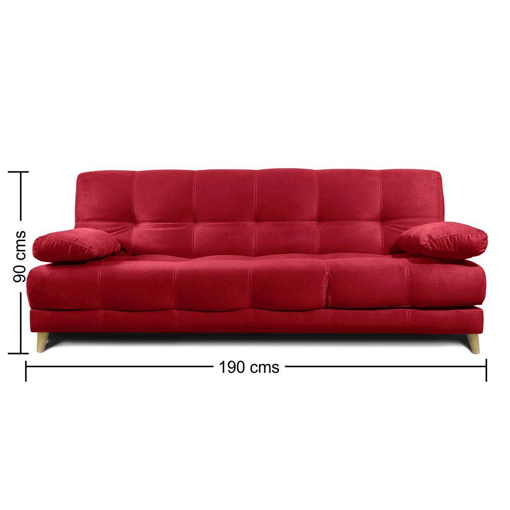 Sofá Cama Martins Rojo 190x90cm De 3 Puestos Reclinable con Apoya Brazos - Sofas | Bylmo