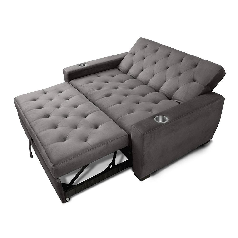 Sofá Cama Vicenzo Gris 150x86cm De 3 Puestos Reclinable con Apoya Brazos - Sofas | Bylmo