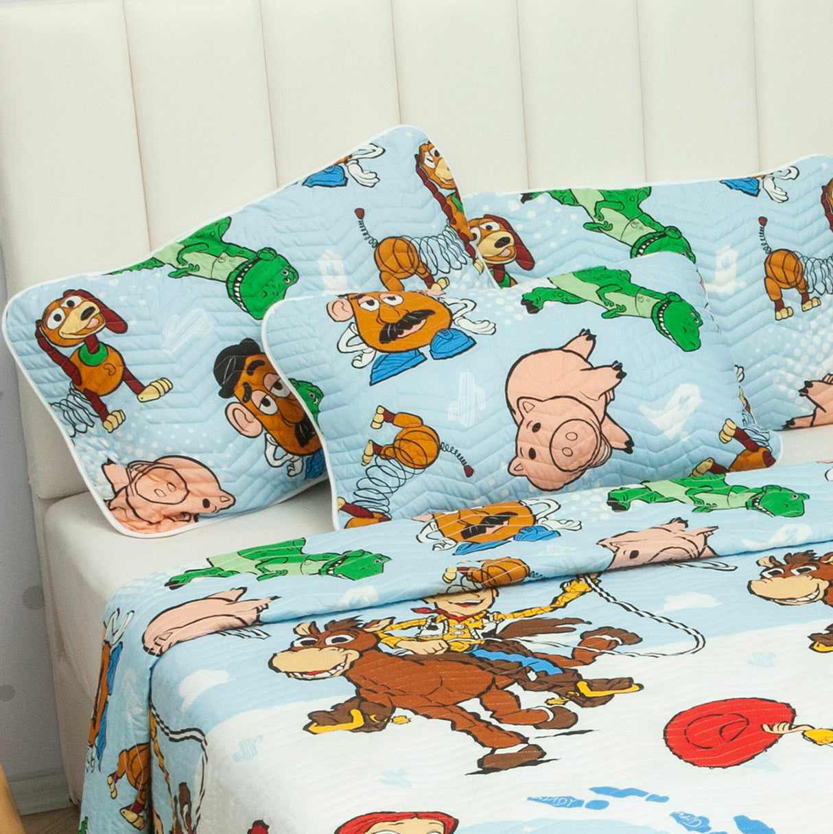 Cubrelecho Español Infantil Blanco para Cama Sencillo 100 X 190 Cm Doble Faz de Toy Story - Ropa de Cama | Bylmo