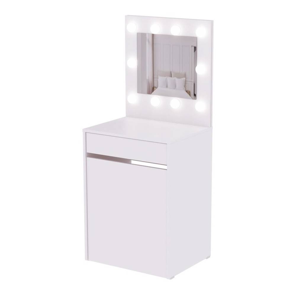 Tocador Bella Blanco 60.6x144.9cm con Un Cajón Cajones con Espejo y con Iluminación - Cajoneras | Bylmo