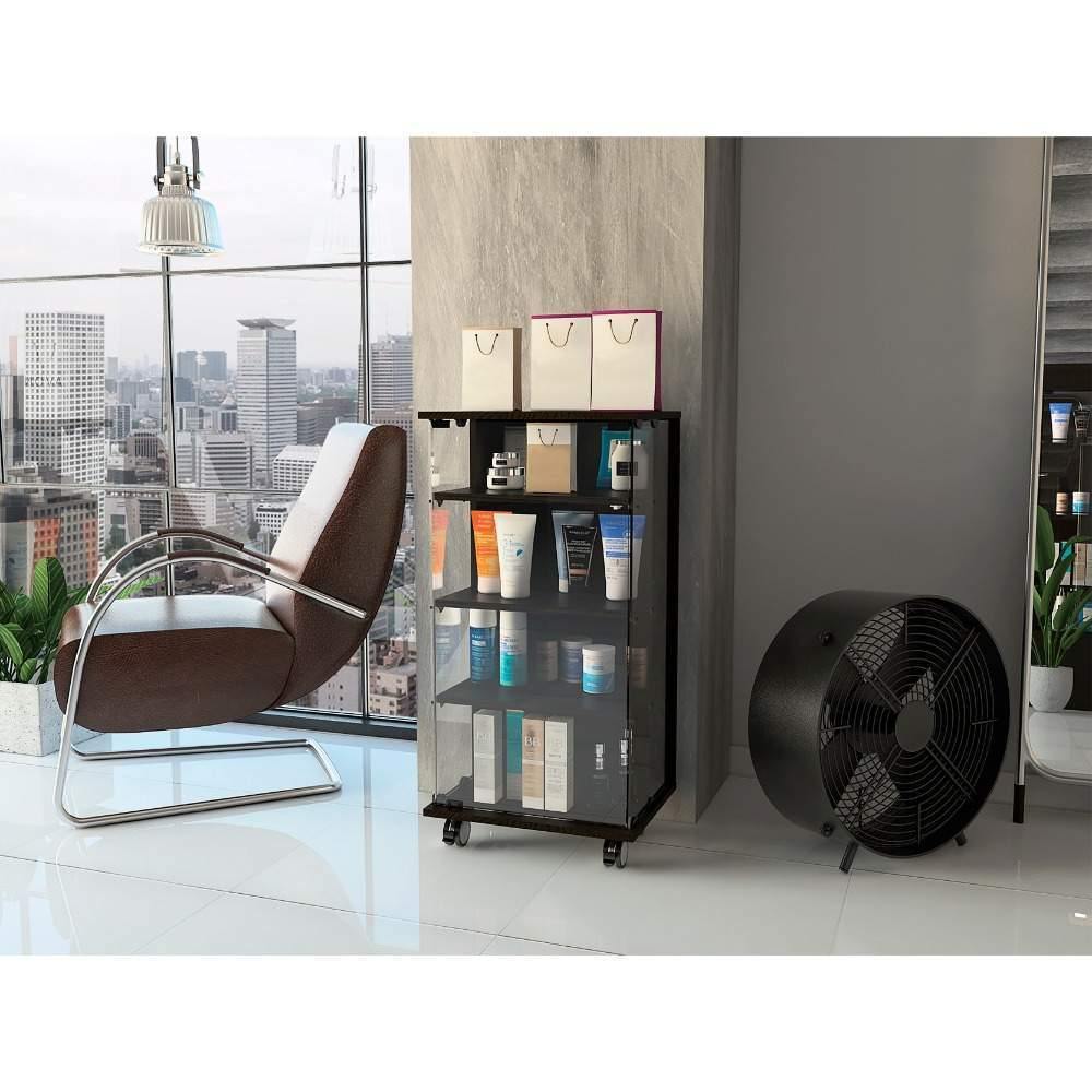 Vitrina Rostoc Wengue 45 cm con Puertas de Vidrio - Bares | Bylmo