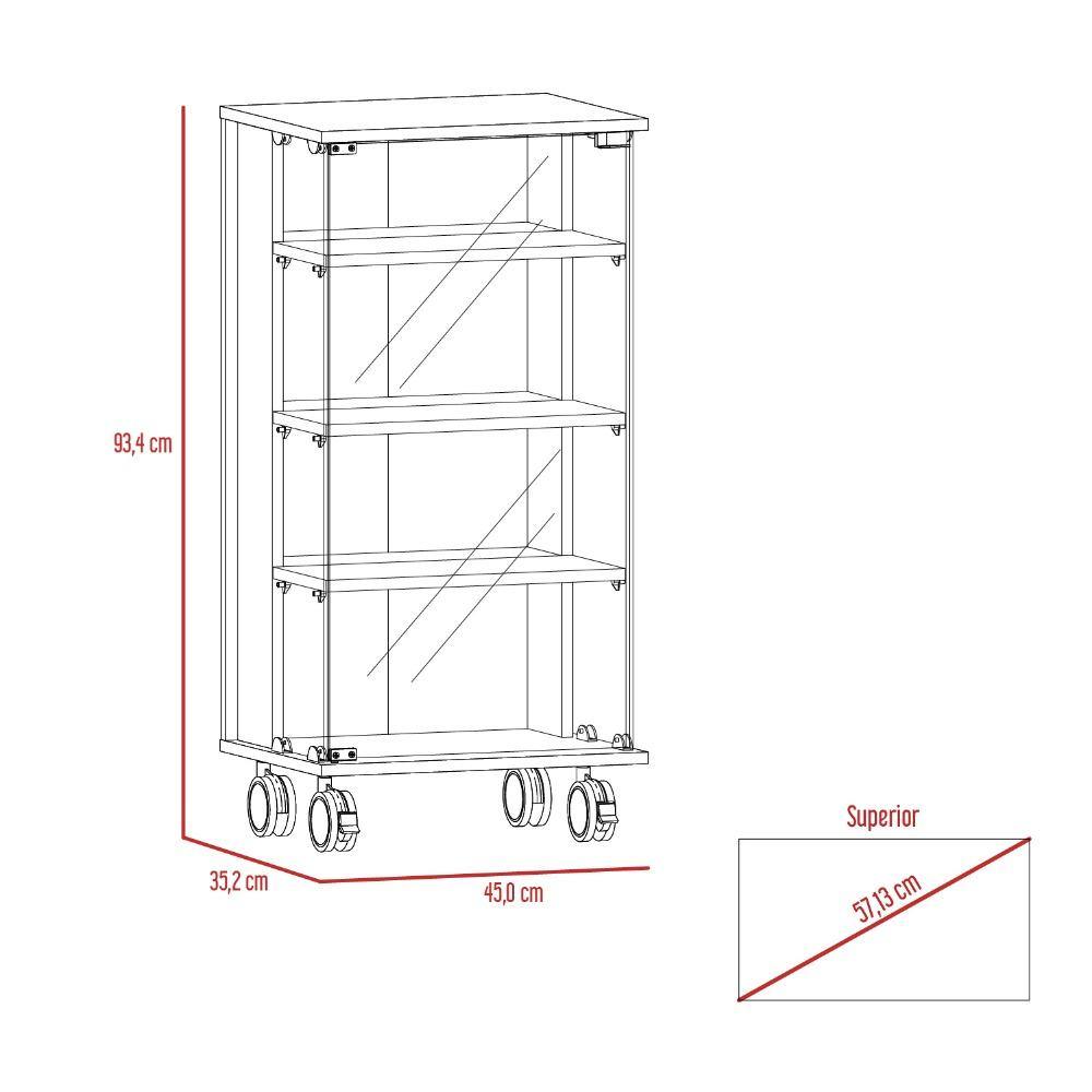 Vitrina Rostoc Wengue 45 cm con Puertas de Vidrio - Bares | Bylmo