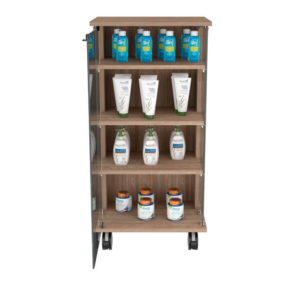 Vitrina Rostoc Miel 45 cm con Puertas de Vidrio - Bares | Bylmo