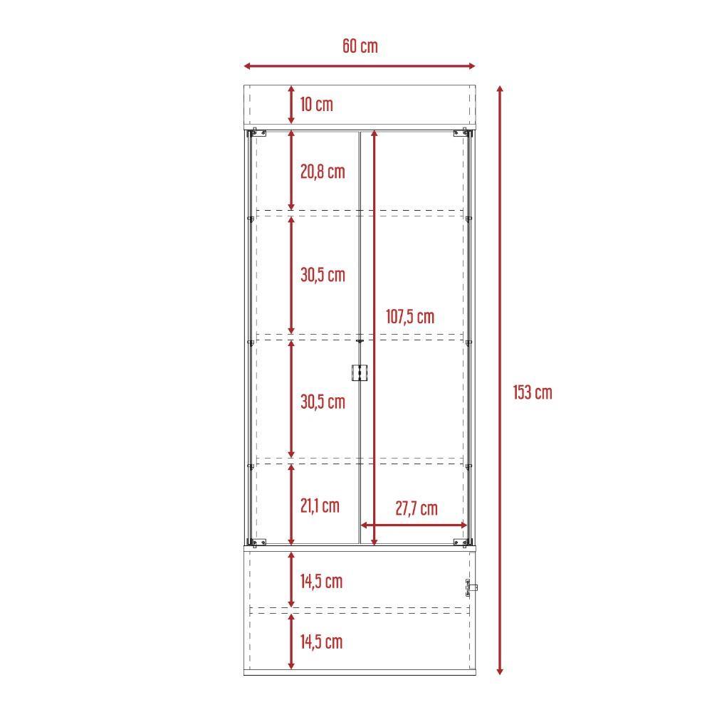 Vitrina Rostoc Wengue 60 cm con Puertas de Vidrio - Bares | Bylmo