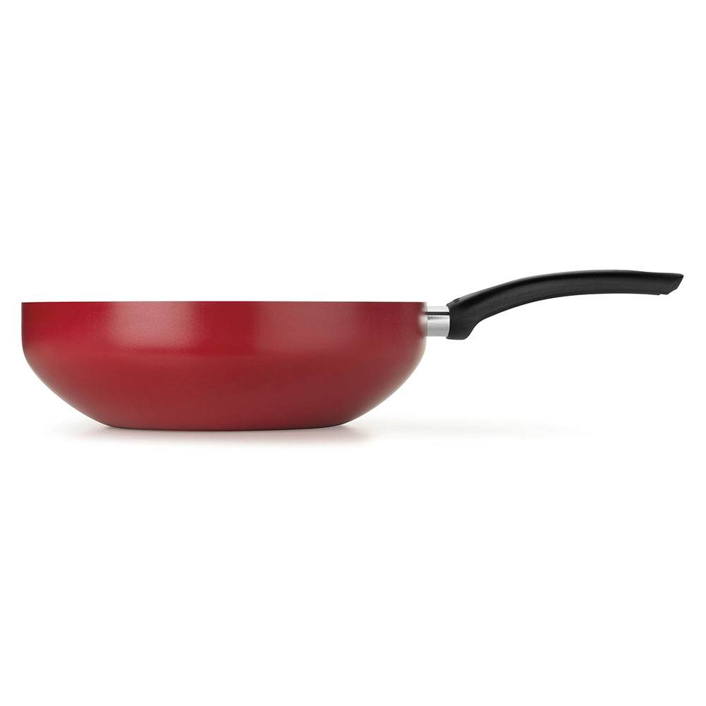 Wok Aluminio 28 cm Antiadherente Rojo - Ollas y Sartenes | Bylmo