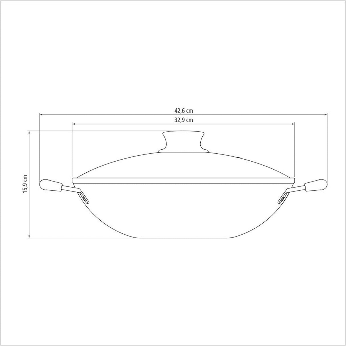 Wok Paris Aluminio 32 cm con Revestimiento Interno y Externo Antiadherente Starflon Max Rojo con Tapa de Vidrio Rojo - Ollas y Sartenes | Bylmo