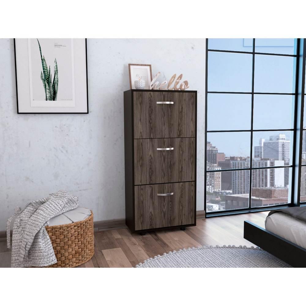 Zapatero Campora Coñac 55 cm Con Tres Puertas - Closets | Bylmo