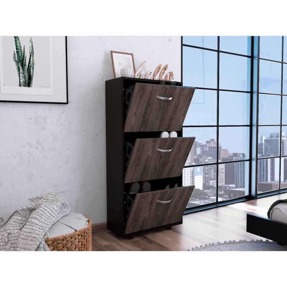 Zapatero Campora Coñac 55 cm Con Tres Puertas - Closets | Bylmo