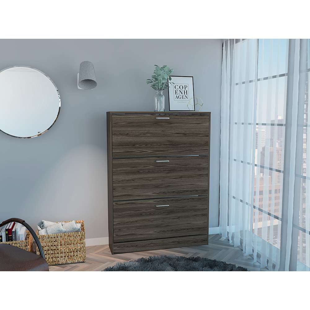 Zapatero Z 94 Coñac 94.2x128.7cm Vertical de Tres Niveles para Seis pares de Zapatos - Closets | Bylmo