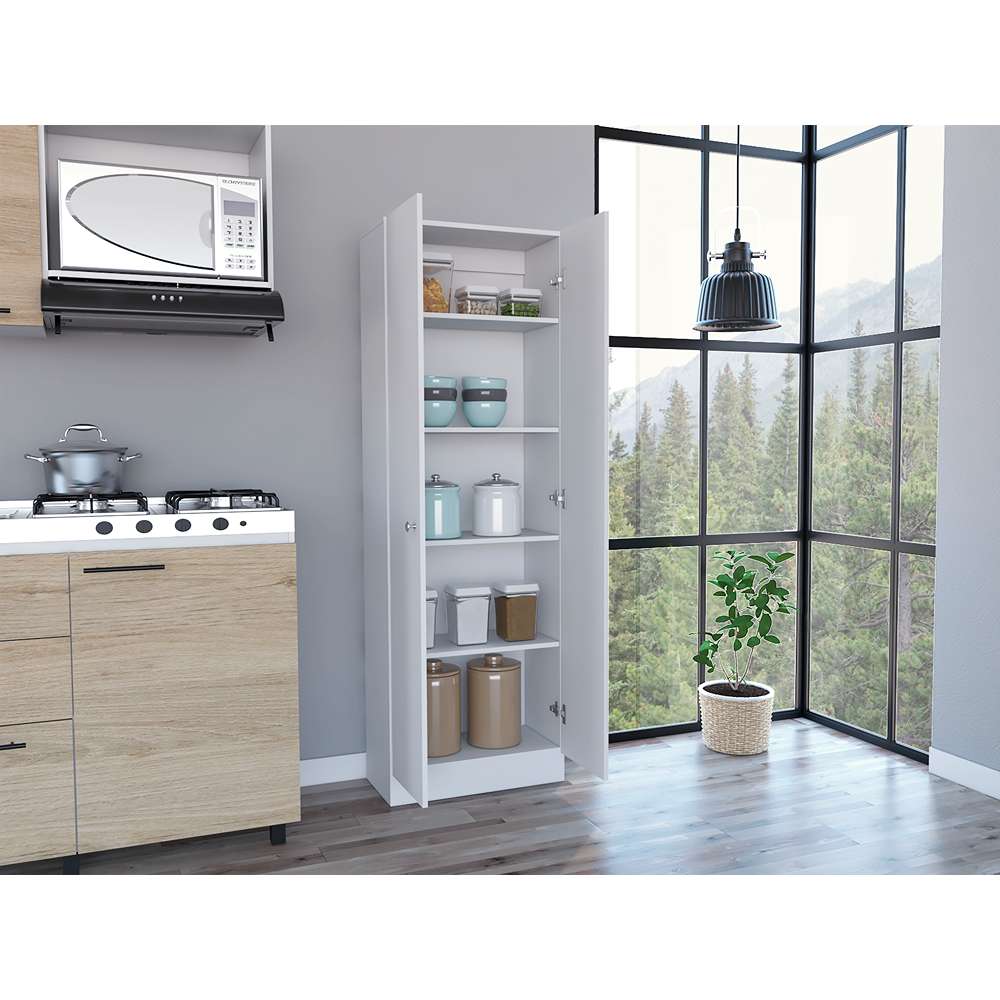 Alacena Z60 Blanco 60 cm con Dos Puertas y Entrepaños - Alacenas y Muebles Microondas | Bylmo