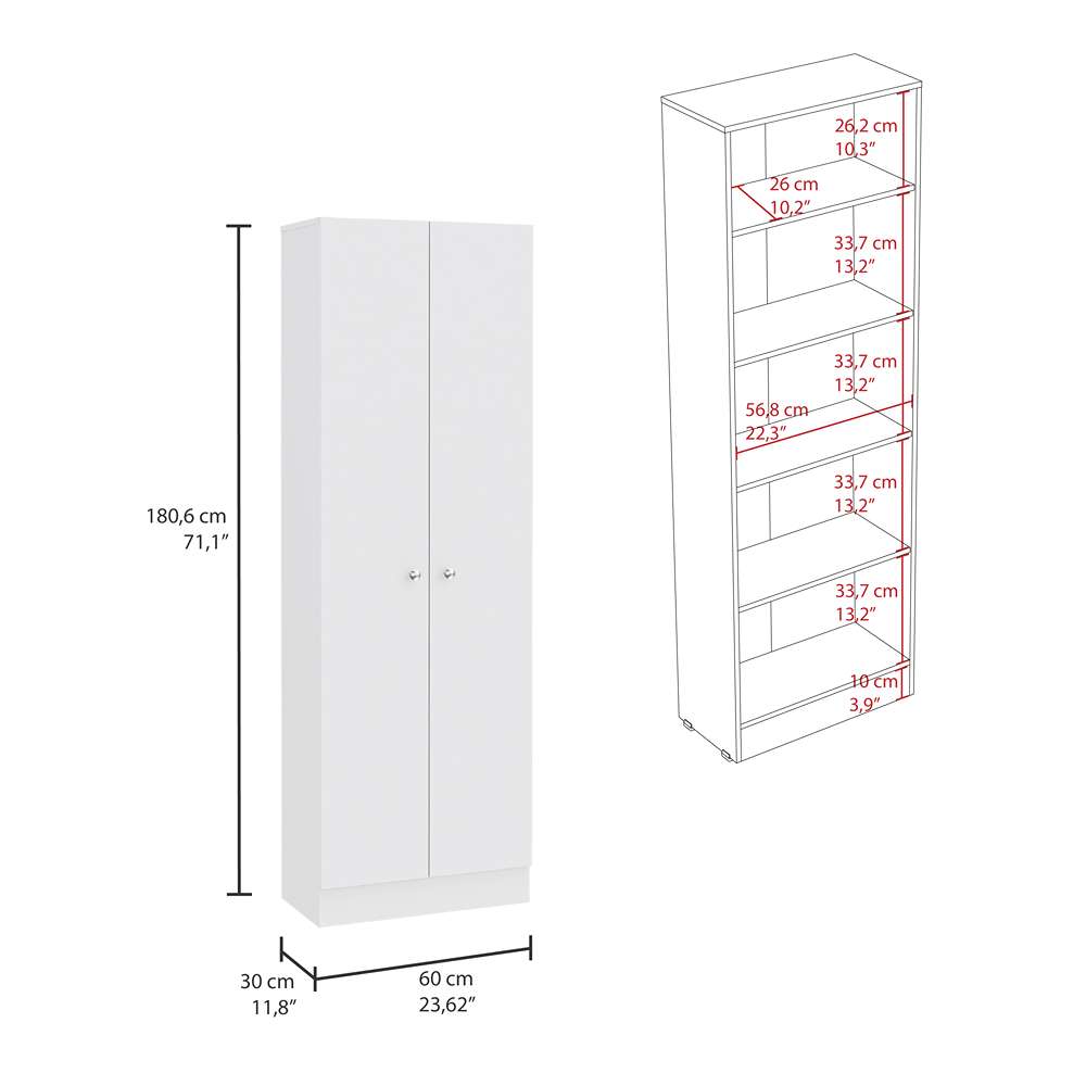 Alacena Z60 Blanco 60 cm con Dos Puertas y Entrepaños - Alacenas y Muebles Microondas | Bylmo