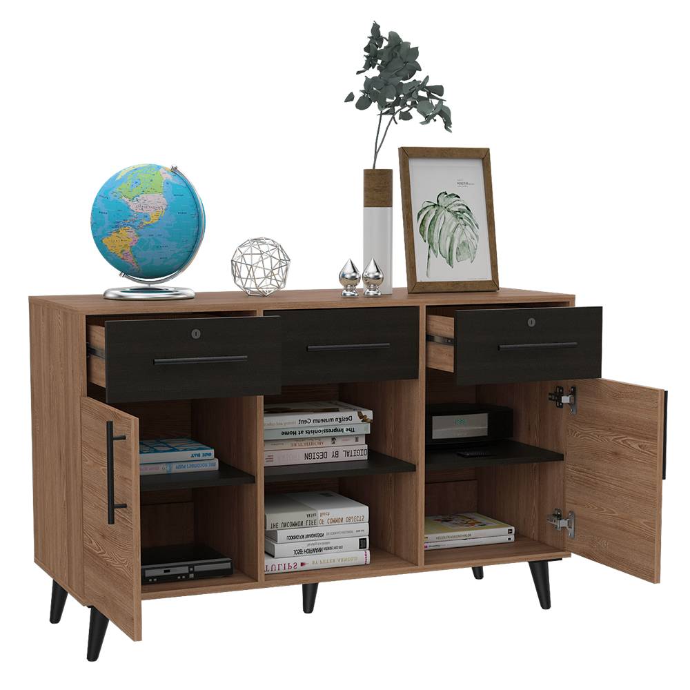 Arrimo Bilbao Miel 116.8x75cm con Tres Cajones y con Seis Compartimientos - Bifes | Bylmo