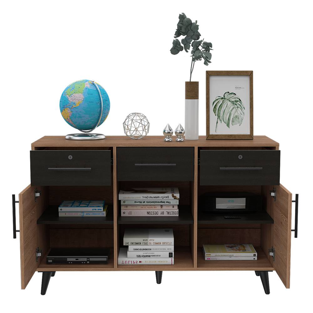 Arrimo Bilbao Miel 116.8x75cm con Tres Cajones y con Seis Compartimientos - Bifes | Bylmo