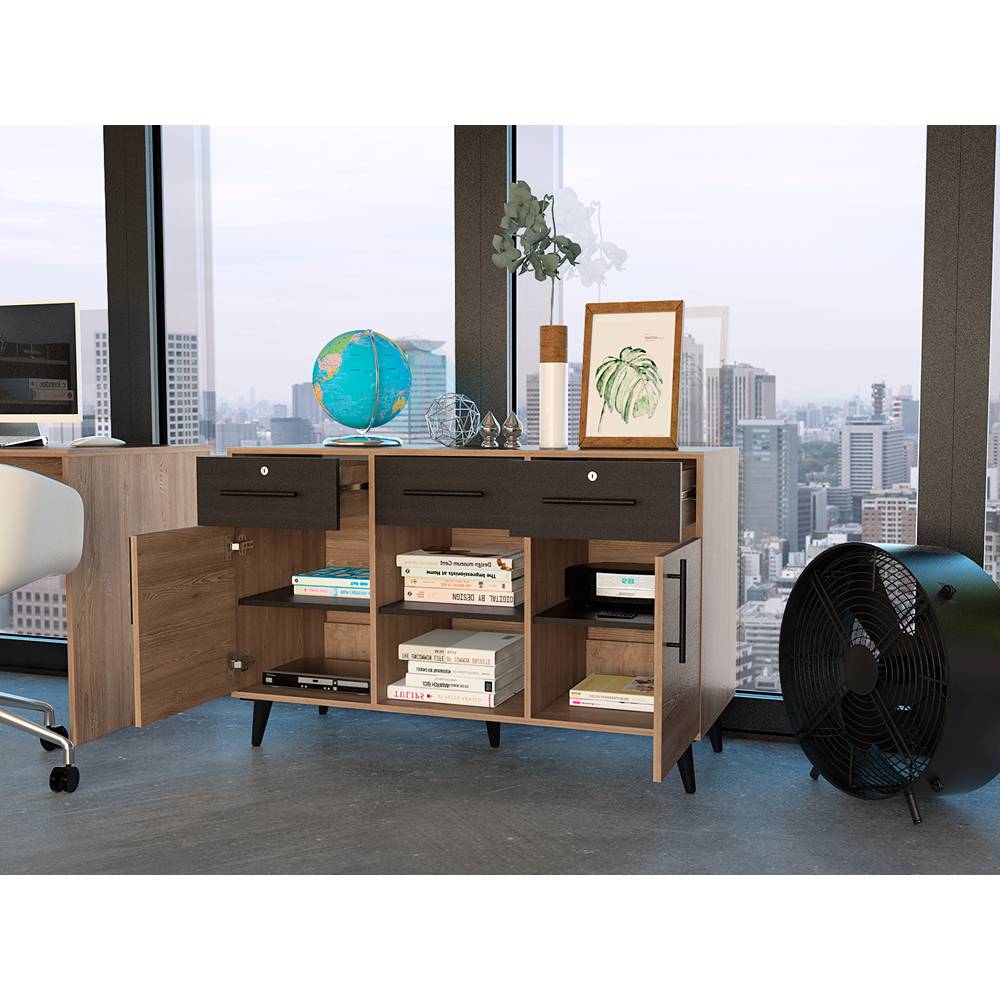 Arrimo Bilbao Miel 116.8x75cm con Tres Cajones y con Seis Compartimientos - Bifes | Bylmo