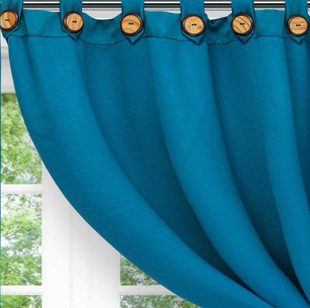 Cortina Blackout de Ojal Lona Azul Fondo Entero 265 cm - Cortinas | Bylmo