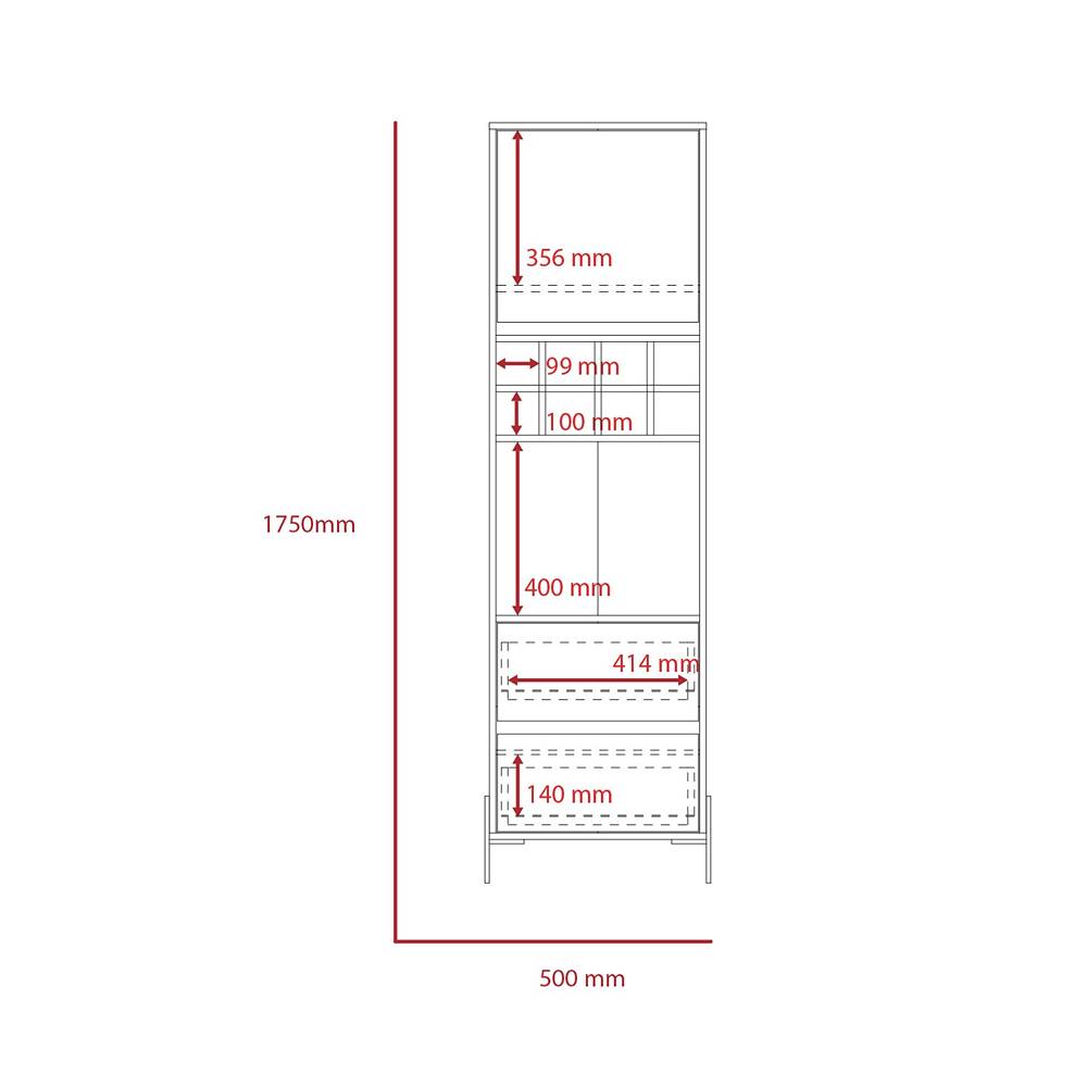 Bar Dallas Blanco y Gris 50 cm con Una Puerta y Dos Cajones - Bares | Bylmo