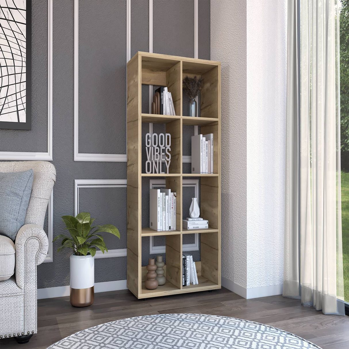 Biblioteca Tanger Doble Duna 73 cm con Entrepaños - Bibliotecas y Estanterías | Bylmo