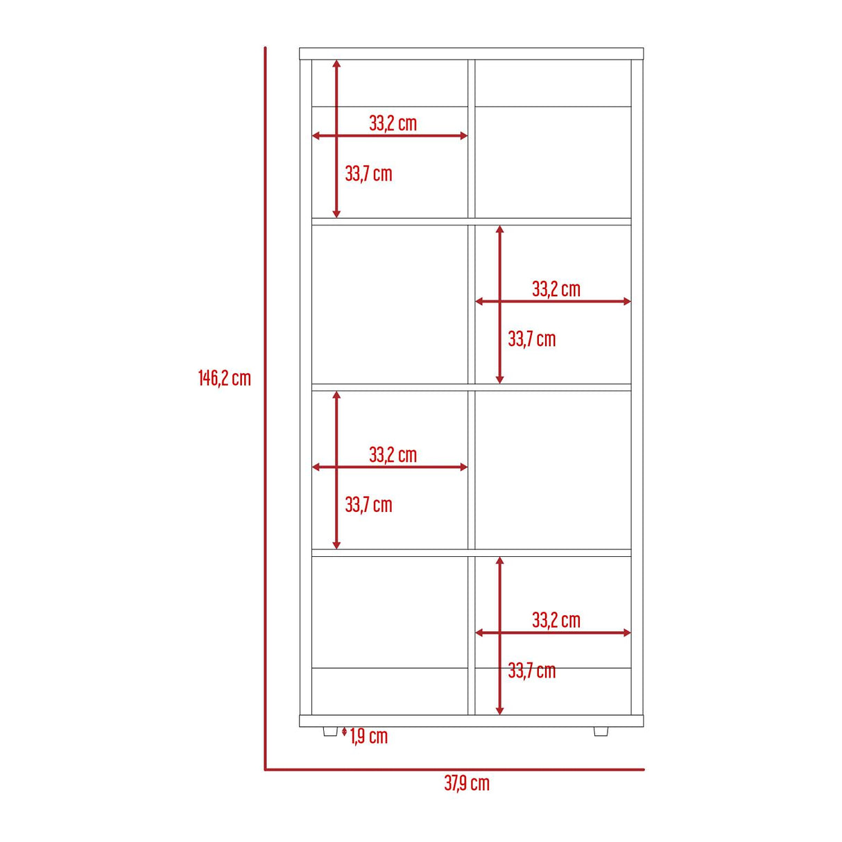 Biblioteca Tanger Doble Duna 73 cm con Entrepaños - Bibliotecas y Estanterías | Bylmo
