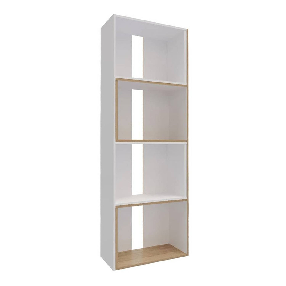 Biblioteca Rovere y Niebla 63x180.6cm Rectangular con Siete Compartimientos - Bibliotecas | Bylmo