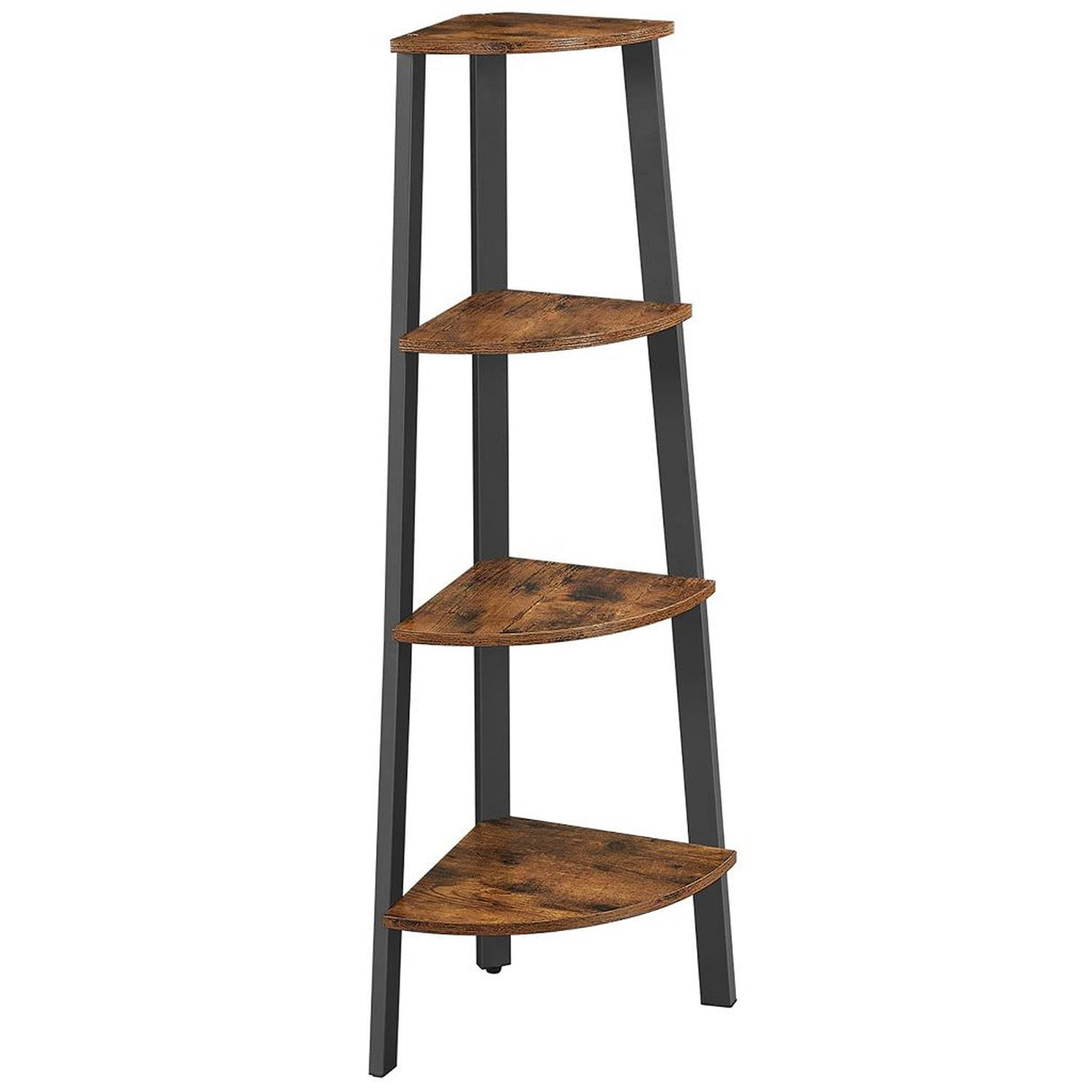 Biblioteca Kazan Café Rústico y Negro 34 cm Esquinera con Entrepaños - Bibliotecas y Estanterías | Bylmo