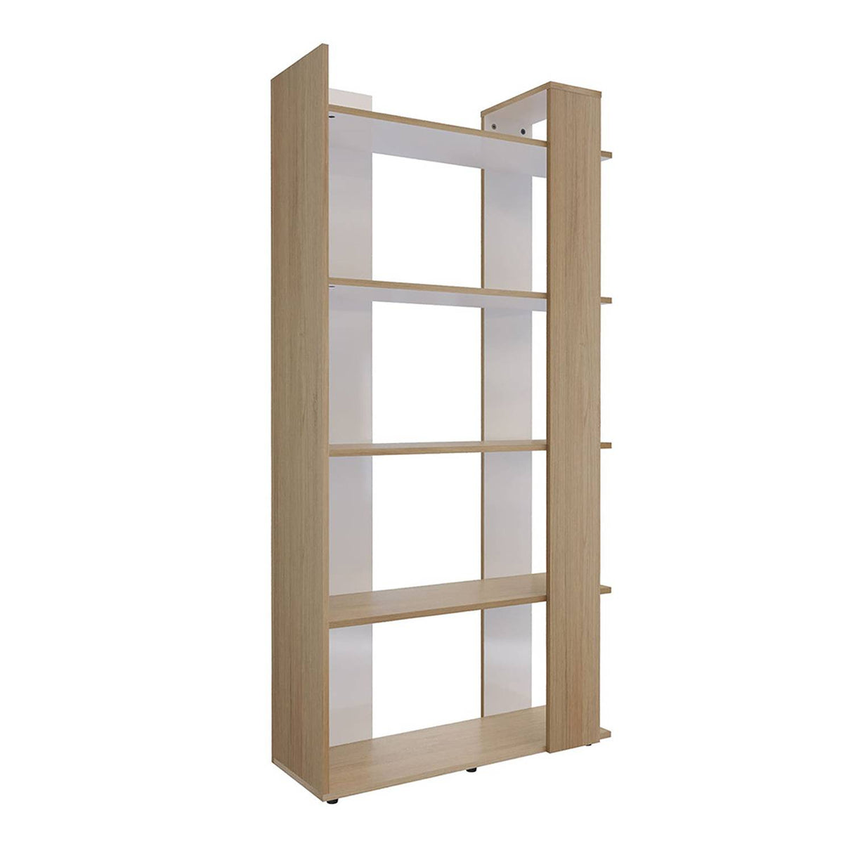 Biblioteca Quadratta Rovere 80.5x163cm con Cinco Compartimientos - Bibliotecas | Bylmo