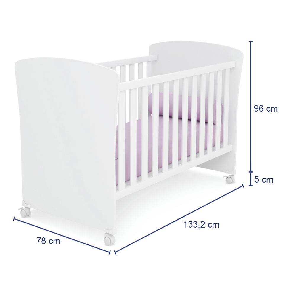 Cama Cuna Gladiz Blanco 133.2x96cm para Colchón Infantil 70 X 130 Cm con Cabecero - Camas | Bylmo