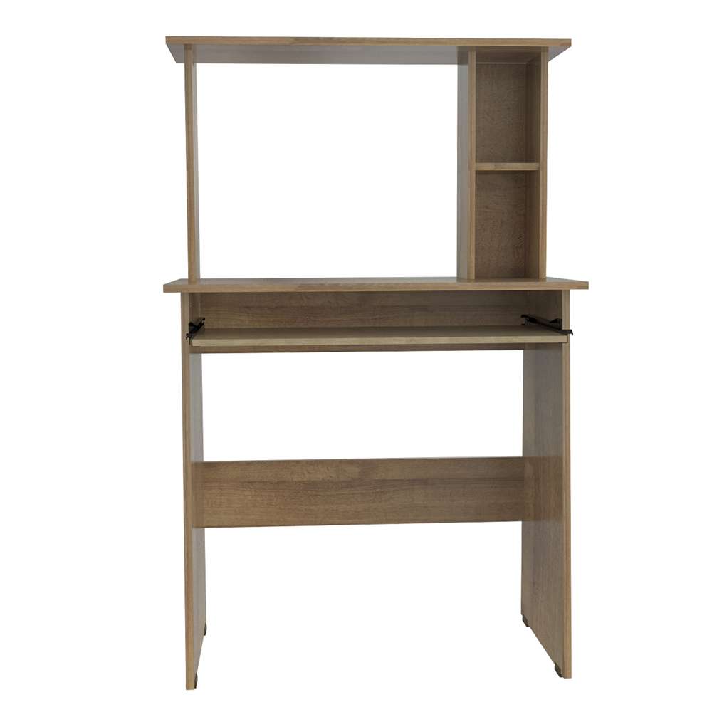 Centro de Computo Winsford Amaretto 80 cm con Biblioteca Superior - Oficina | Bylmo