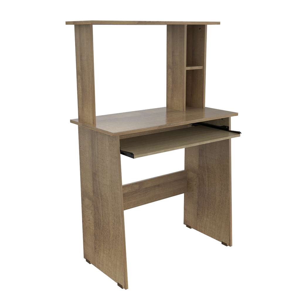 Centro de Computo Winsford Amaretto 80 cm con Biblioteca Superior - Oficina | Bylmo